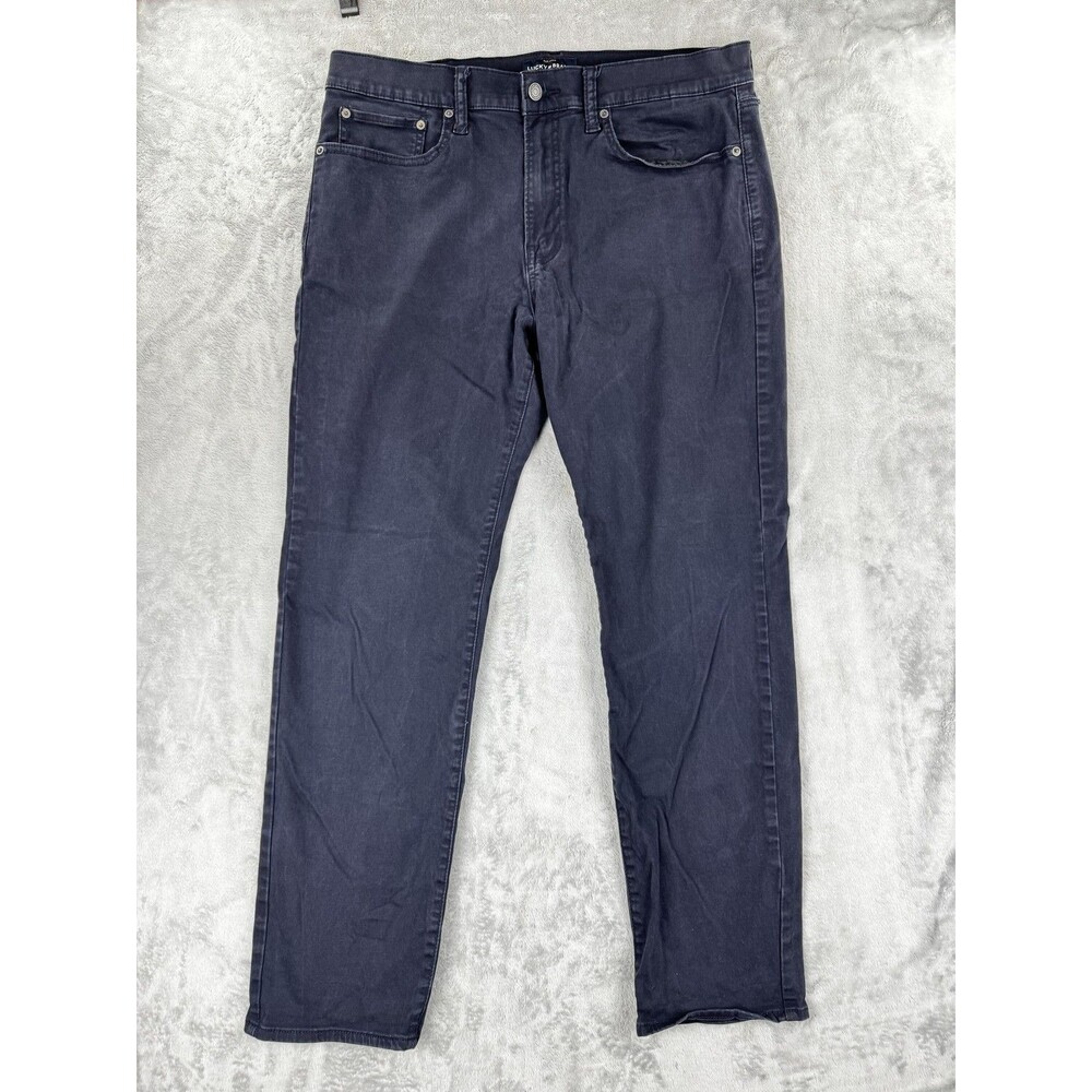 Lucky Brand 121 Slim Mens Jeans 36x30 Dark Wash Denim Solid Stretch Fit Casual